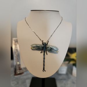 NWOT DRAGONFLY RHINESTONES NECKLACE AND BROOCH